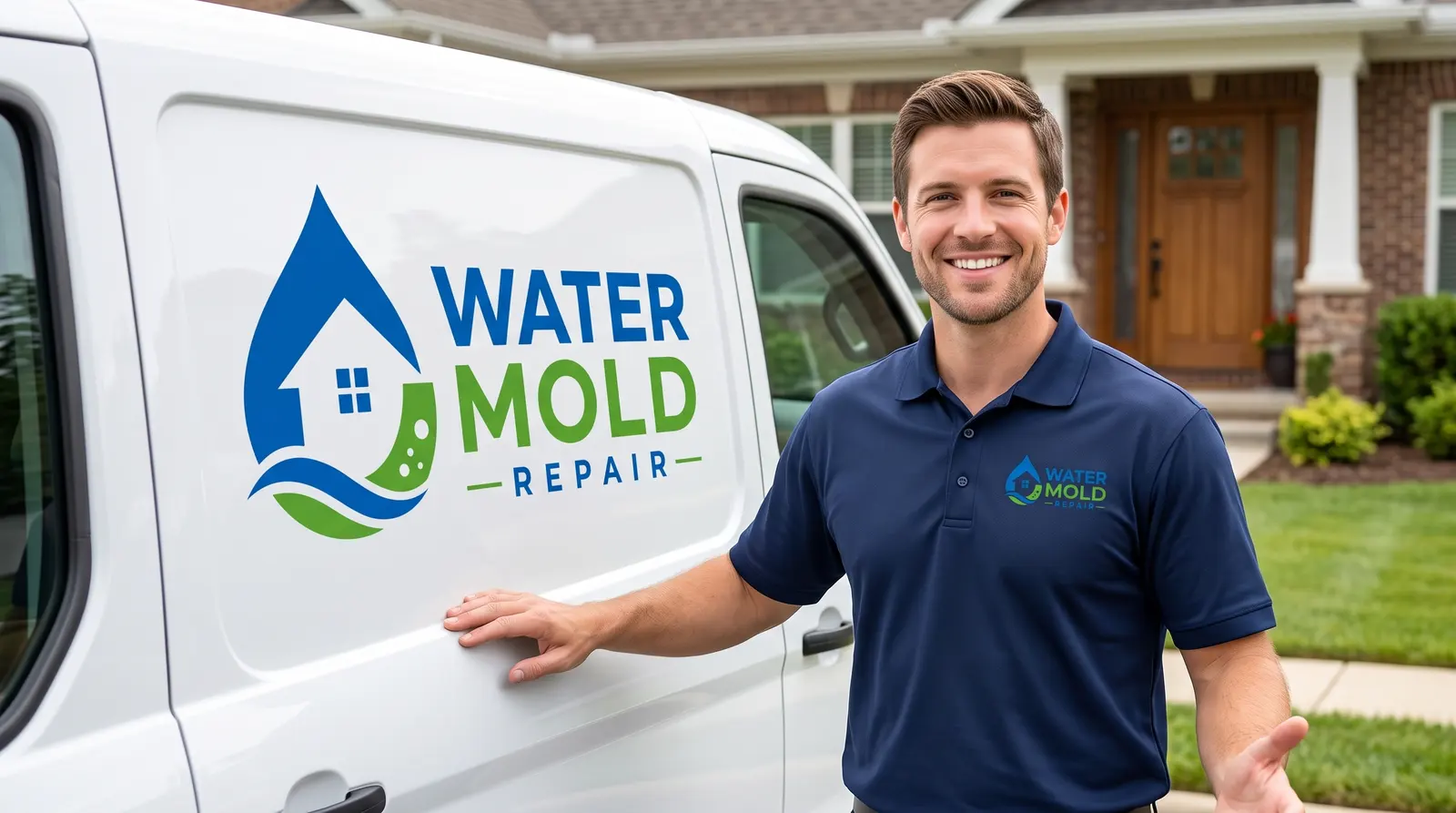 Water Mold Repair technician and service van